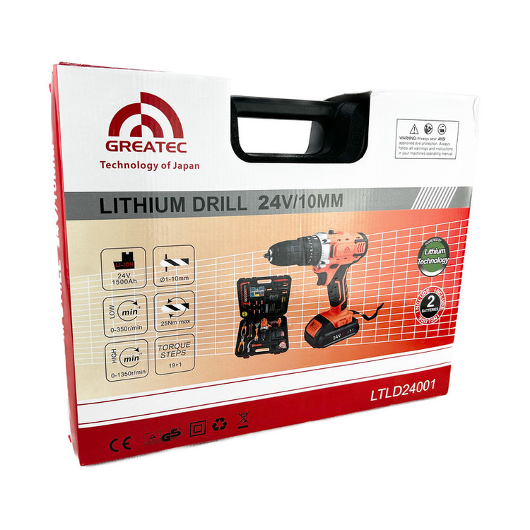 مجموعه 100 عددی دریل شارژی گریتک مدل LTLD24001