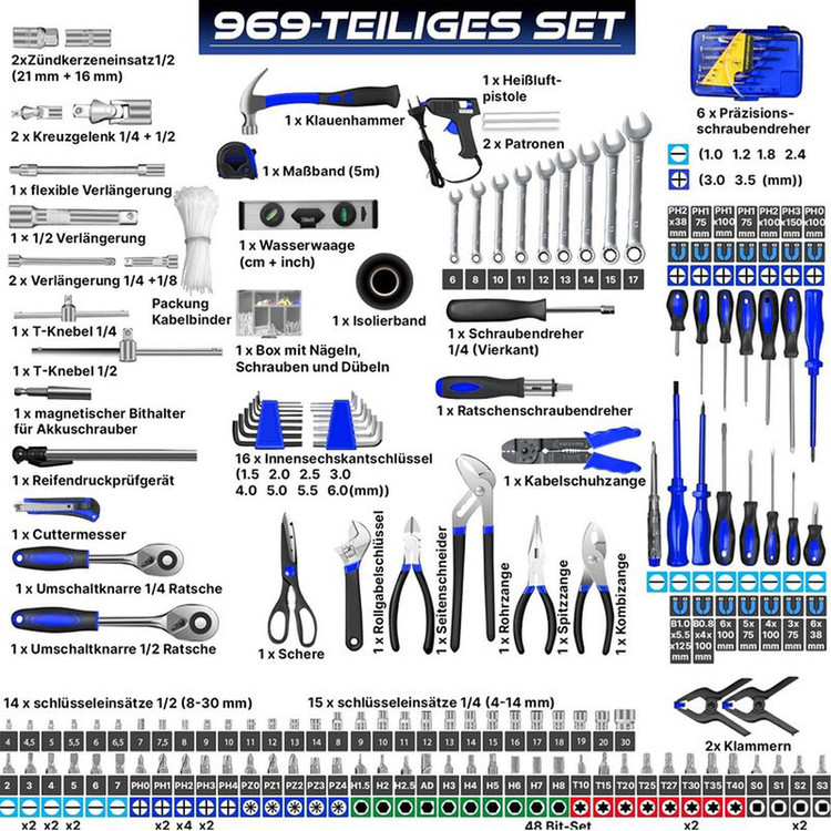 مجموعه ابزار 170 عددی تندیس مدل YP-TT-2170/170PCS