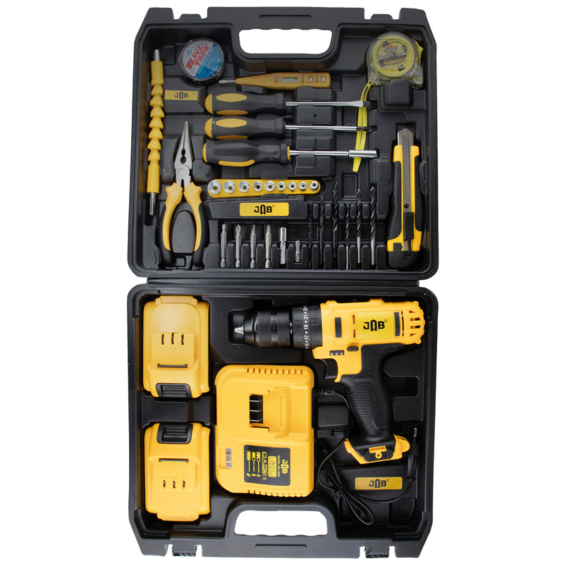 مجموعه 45 عددی دریل پیچ گوشتی شارژی چکشی 10 میلیمتری 288  ولت جاب مدل JB-288 EAMA PRO