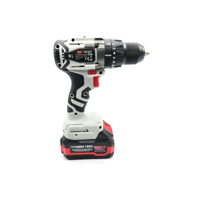 دریل شارژی چکشی باس مدل 198Volt-Brushlessمجموعه 6 عددی