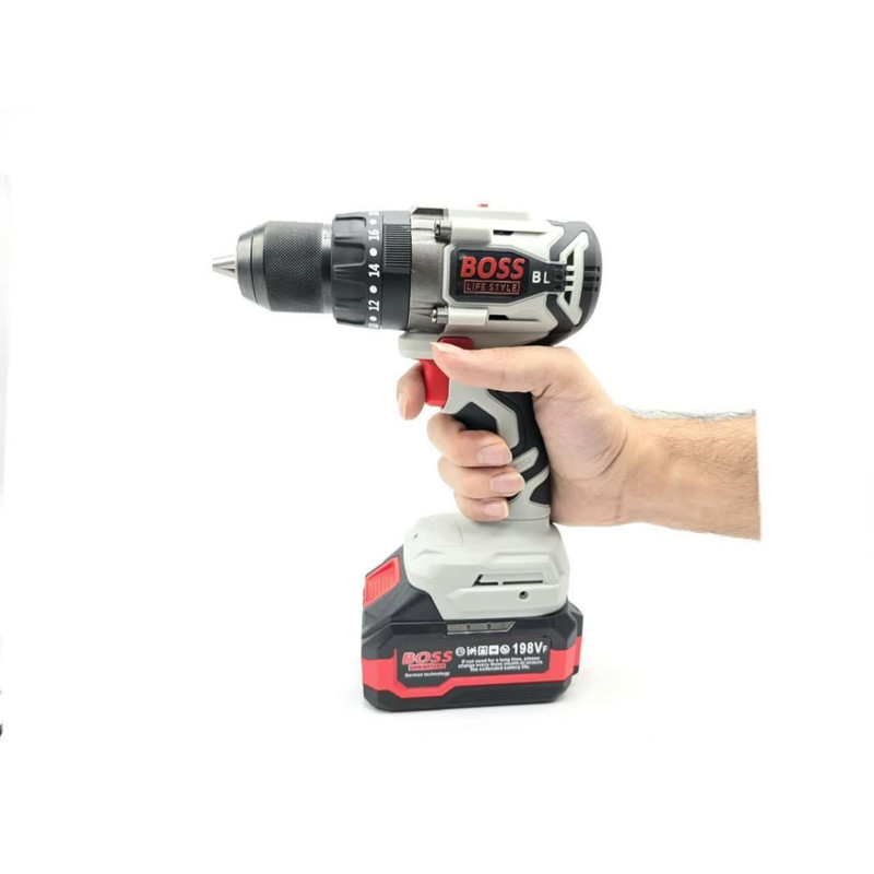 دریل چکشی شارژی باس مدل brushless مجموعه 5 عددی