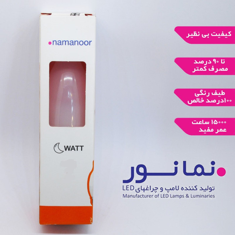 لامپ 5 وات نمانور مدل اشکی پایه E14 بسته 6 عددی