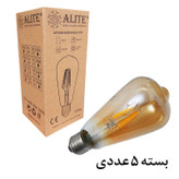لامپ فیلامنتی 4 وات ای لایت مدل ST64 پایه E27 بسته 5 عددی